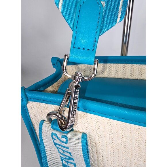 NWOT Steve Madden Women's Bwebbers Straw Crossbody Bag Air Pod Case Teal 293 - Picture 10 of 12